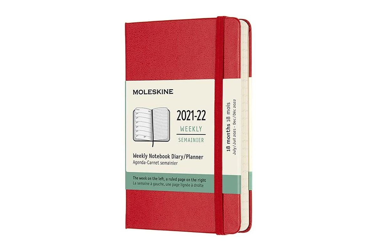 Moleskine 18 Maanden 2021/2022 Weekagenda Notebook Pocket Hardcover Rood